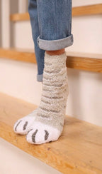 Chaussettes Pilou-Pilou Pattes de Chat – Lot de 2 Paires Chaudes