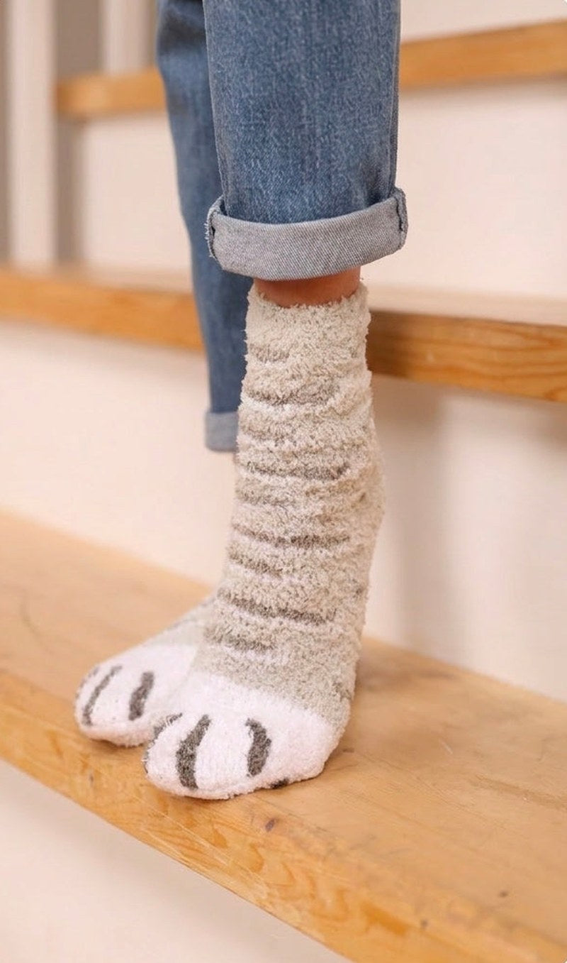 Chaussettes Pilou-Pilou Pattes de Chat – Lot de 2 Paires Chaudes
