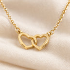 Coffret rose éternelle et collier double cœur gravé aux prénoms