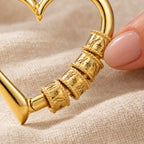 Collier Cœur Personnalisé avec Perles Gravées – Prénoms, Cadeau Femme et Maman
