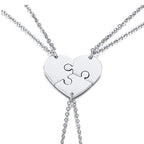 Collier Puzzle Cœur Personnalisé – Prénoms Gravés, une Pièce par Personne