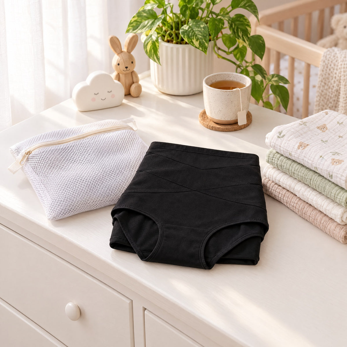 Culotte Gainante Taille Haute Post-Partum – Maintien Ventre Confortable Femme