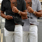 Lot de 2 chemises Henley à manches courtes en lin pour homme