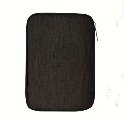 Housse de Rangement pour Tablette et Ordinateur Portable – Pochette de Protection Imperméable en Tissu Gris avec Fermeture Éclair