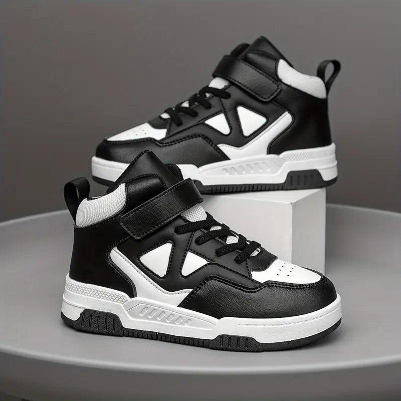 Baskets montantes fille noires et vertes – Chaussures de sport tendance style basketball