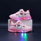 Baskets fille lumineuses Hello Kitty – Chaussures de sport roses et blanches à LED