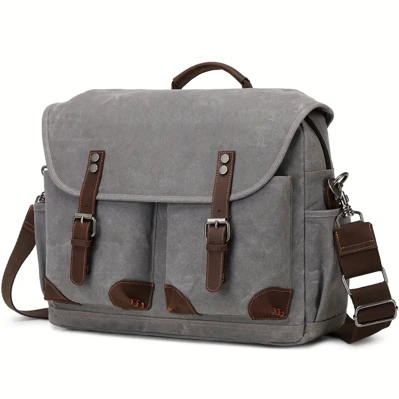 Sac bandoulière homme vintage – Style rétro en toile et cuir, idéal pour le quotidien