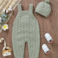 Ensemble tricot bébé avec bonnet – Salopette chaude et confortable