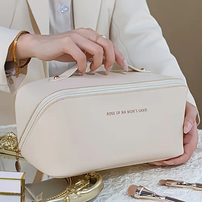 Trousse de Maquillage Grande Capacité – Pochette de Rangement Cosmétique Étanche avec Compartiments Intérieurs