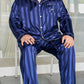 Pyjama décontracté pour homme grande taille en jacquard rayé