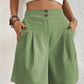 Short de Plage Femme Taille Haute – Coupe Fluide Élégante avec Boutons & Poches