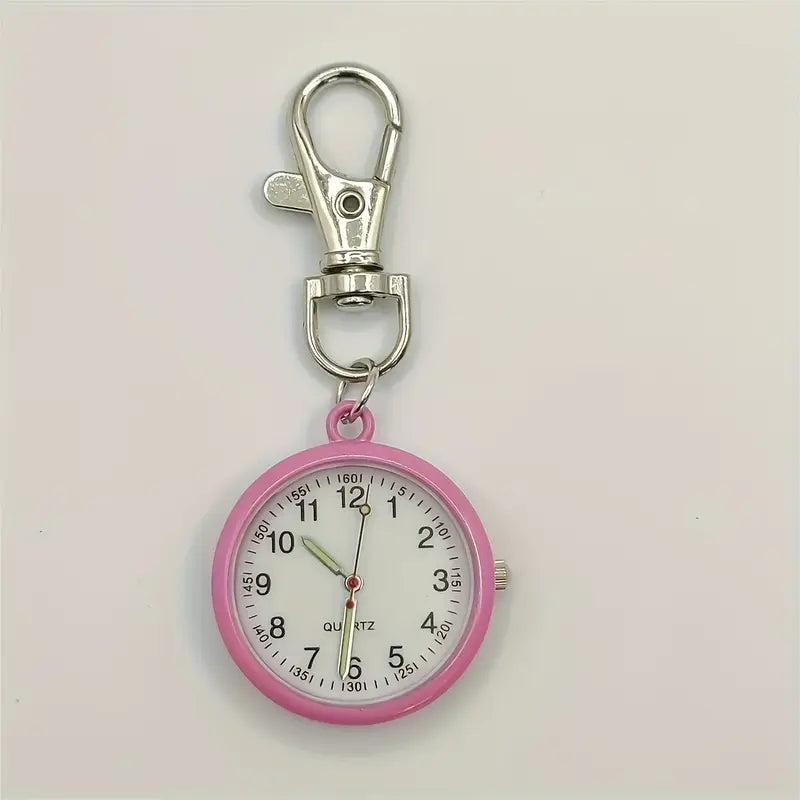 Montre femme quartz avec mousqueton – Montre de poche pratique multicolore