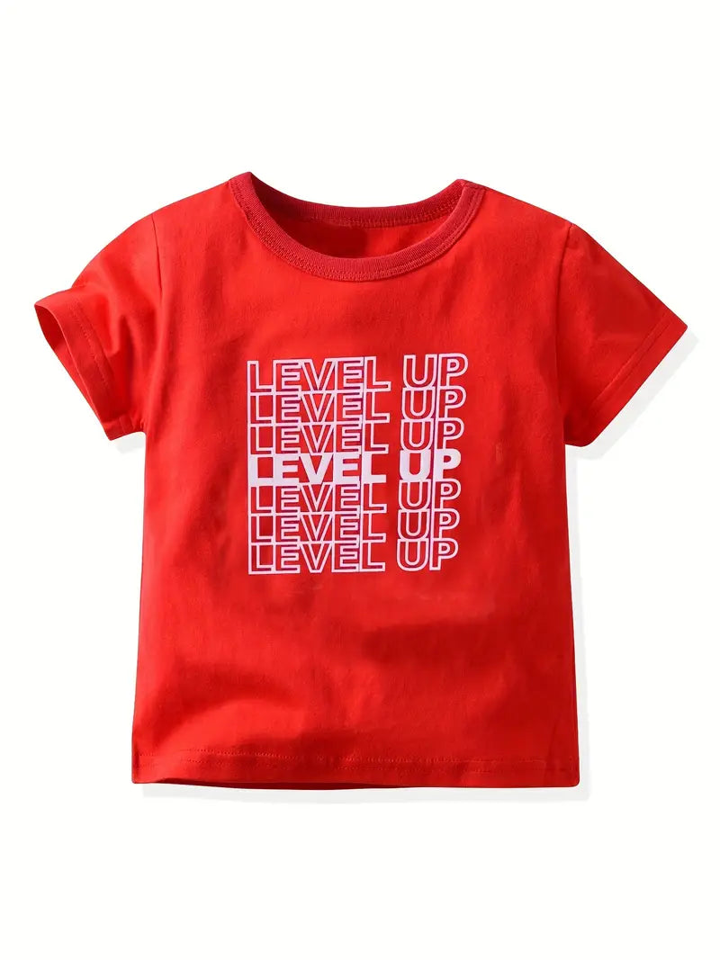 T-shirt gamer garçon – Hauts imprimés manette et slogans gaming tendance