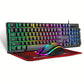 Pack Gaming 3 en 1 – Clavier Filaire T-WOLF + Souris Gamer Ergonomique + Tapis de Souris Antidérapant