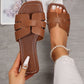 Sandales plates gaufrées tendance pour femmes