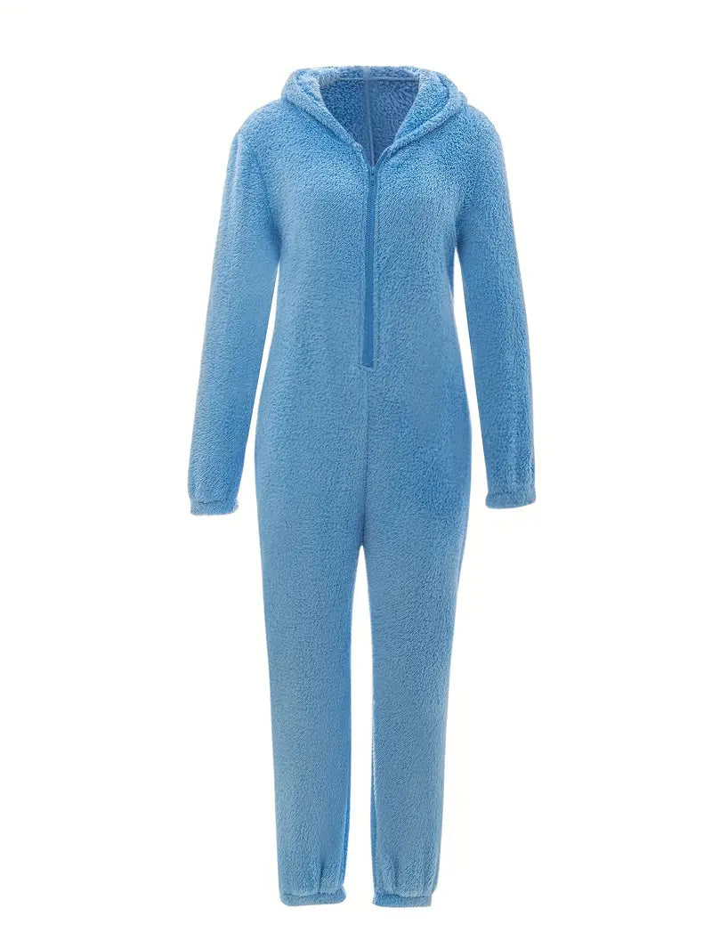 Combinaison d’Hiver Femme en Polaire Douce avec Capuche – Pyjama Chaud et Confort Cocooning