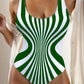 Maillot de bain une pièce illusion optique – Effet ventre plat et look rétro chic
