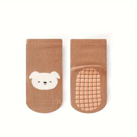Chaussettes antidérapantes bébé – Bas doux avec motifs animaux mignons, confort et sécurité pour premiers pas