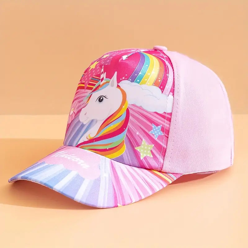 Casquette Enfant Licorne Colorée – Chapeaux et Casquettes Fille avec Motifs Arc-en-Ciel | Mode & Protection Soleil