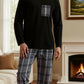 Pyjama 2 pièces grande taille pour homme à manches longues