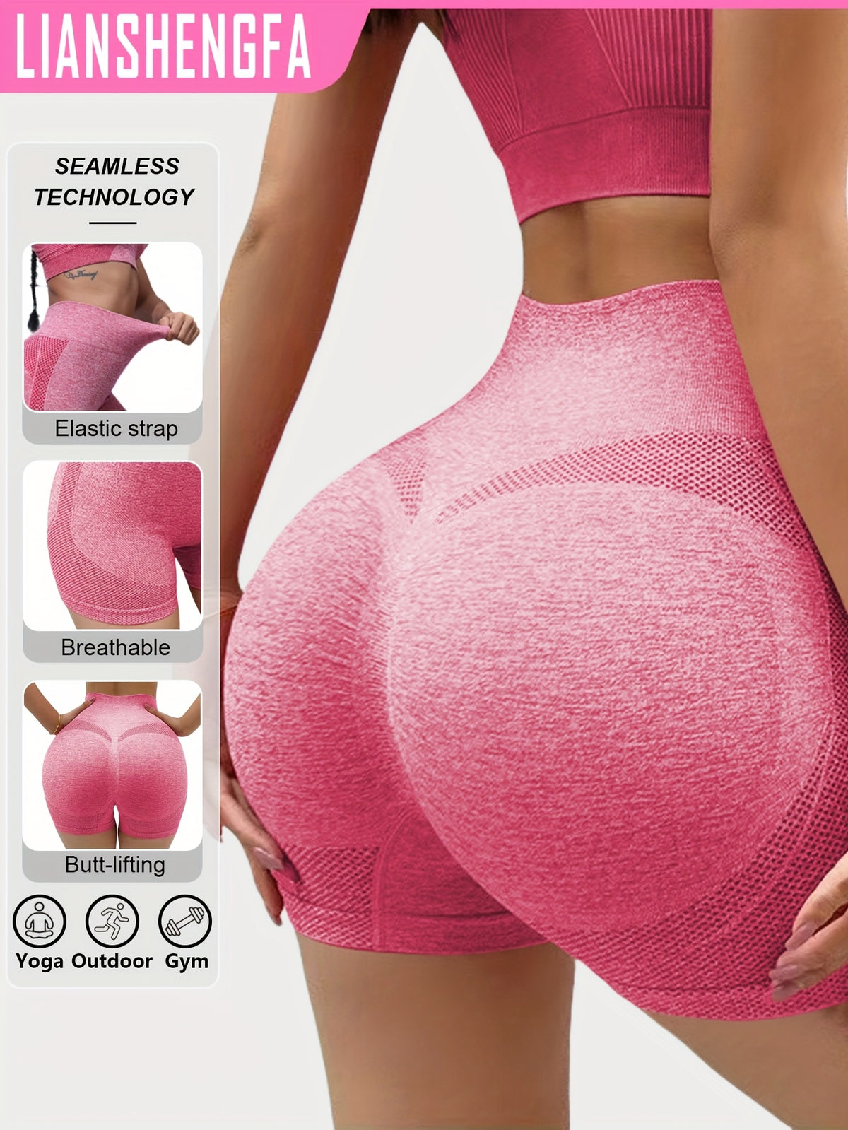 Leggings de Yoga Sans Couture Taille Haute Effet Remonte-Fesses