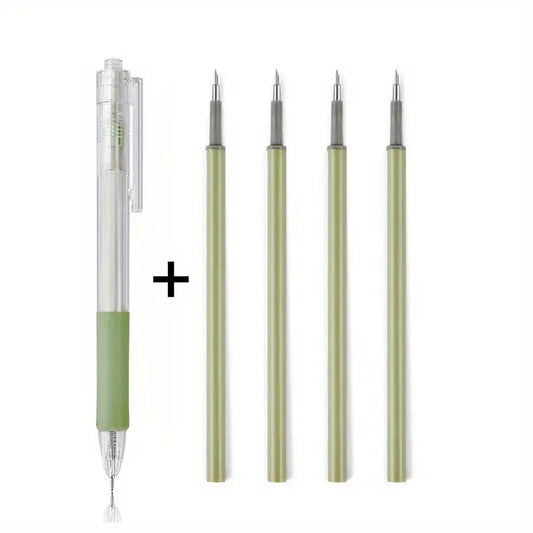 Stylo gel rose avec 4 recharges – Écriture fine 0.5 mm pour bureau, école ou bullet journal