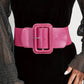Ceinture femme large élastique jaune – Accessoire tendance avec boucle rectangulaire