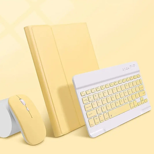 Clavier Sans Fil Bluetooth avec Souris et Housse – Kit Portable pour Tablette & PC