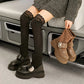 Bottes fille marron à semelles épaisses avec bride – Style moderne et confortable