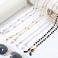 4pcs Chaînes de Lunettes Perle pour Femmes Dorées Argentées de Chaîne