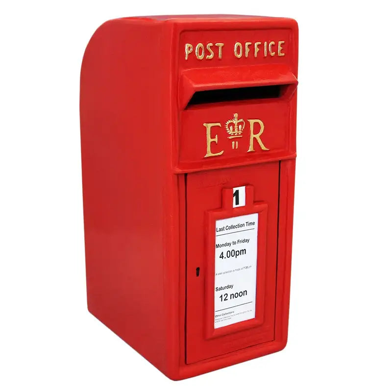 Boîte aux Lettres Sécurisée Style Britannique – Boîte Postale Rouge en Métal avec Fermeture à Clé