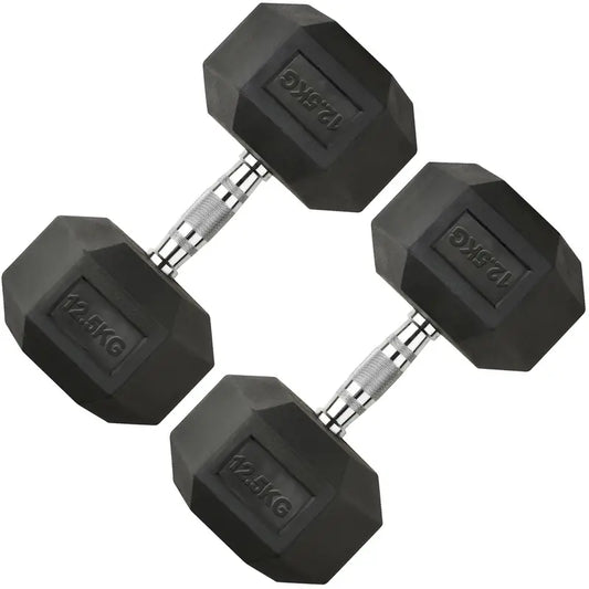 Haltères hexagonaux en caoutchouc – Poids de musculation anti-choc pour entraînement fitness et muscu