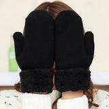 Moufles homme en laine polaire, coloris Noir