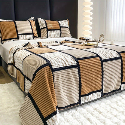 Plaid Imprimé Douillet, coloris Camel