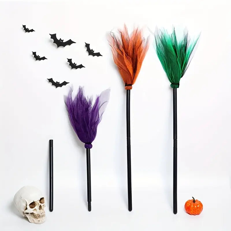 Balai de sorcière coloré pour enfants – Accessoire déguisement Halloween et fête costumée
