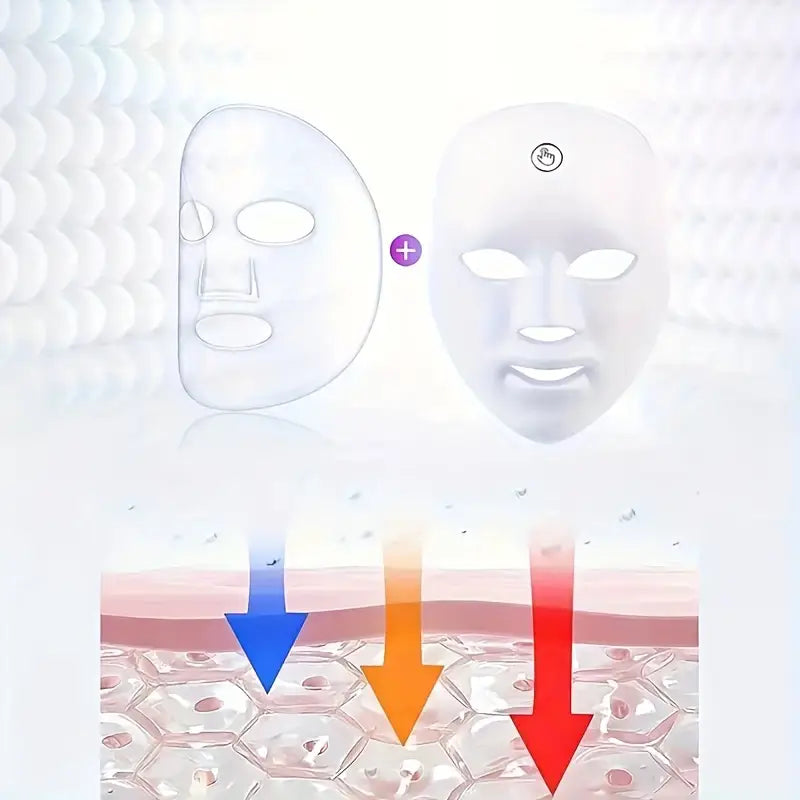 Masque LED Photothérapie 7 Couleurs – Soin Visage Anti-Âge, Acné et Éclat de la Peau à Domicile