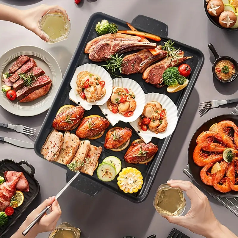 Plancha barbecue portable antiadhésive – Plaque de cuisson idéale pour camping, pique-nique et cuisine d’extérieur