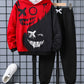 Ensemble Garçon Sweat à Capuche Imprimé Graphique + Pantalon Jogging – Tenue Décontractée Stylée