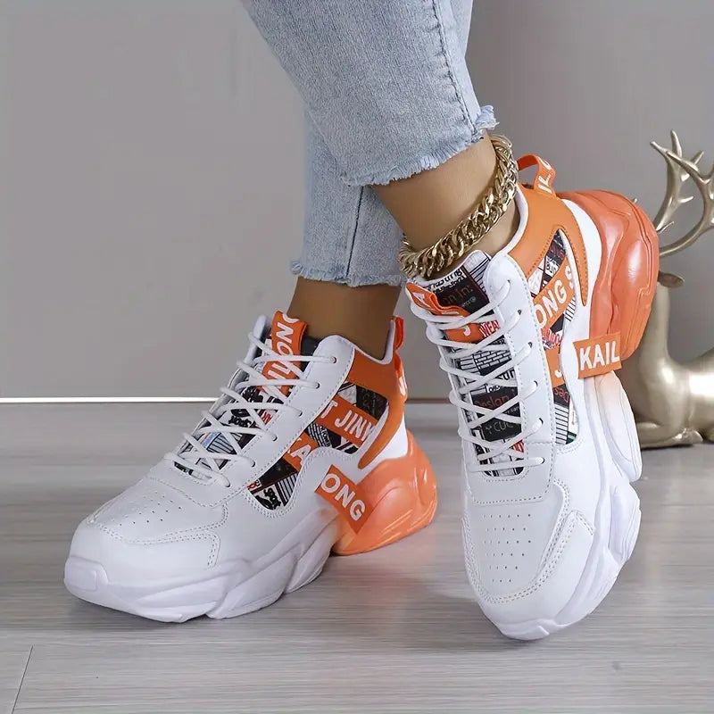 Baskets montantes femme noires et rouges – Chaussures de sport tendance confortables pour streetwear et fitness