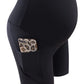Short de Grossesse Gainant Noir avec Poche Latérale – Legging Court Confort Maternité