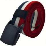 Ceinture homme tricolore en toile avec boucle automatique