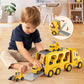 Camion transporteur de véhicules de chantier – Jouet de construction avec mini engins