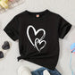 T-shirt fille violet avec imprimé cœurs blancs – Style tendance et mignon