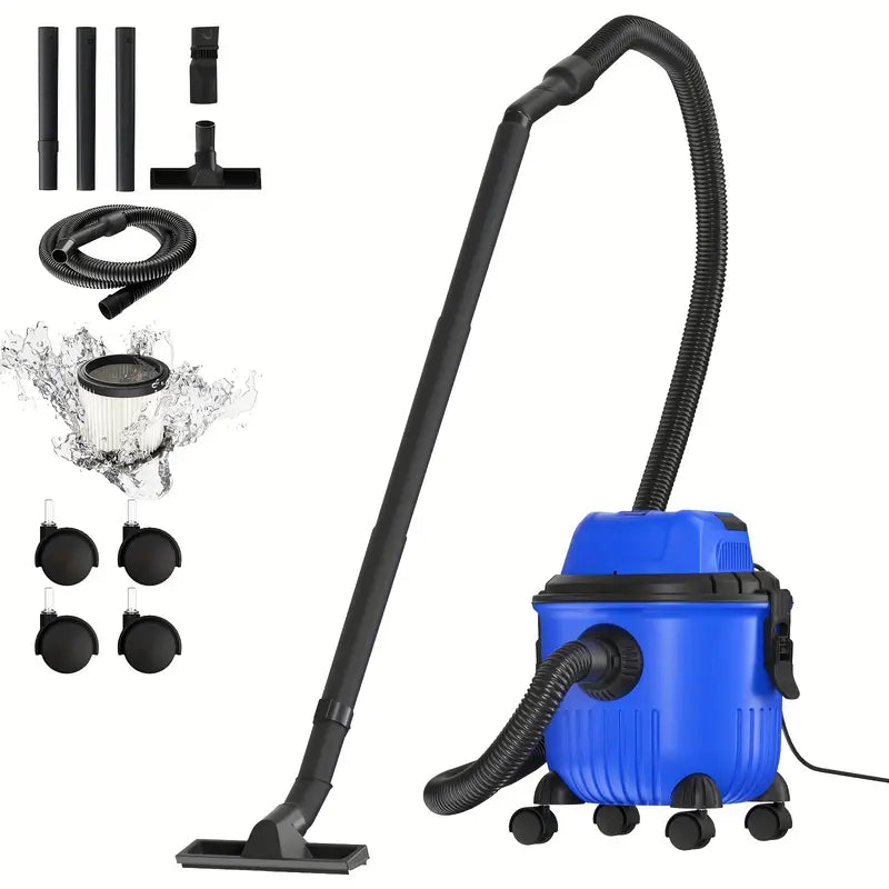 Aspirateur Eau et Poussière Industriel 20L – Haute Puissance avec Tuyau Long et Roues Pivotantes – Idéal Atelier, Garage et Maison