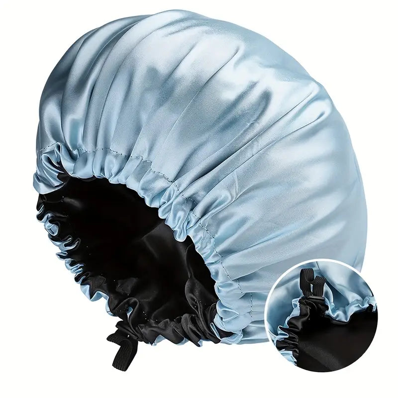 Bonnet de Nuit Réversible en Satin Réglable – Anti-Frisottis, Protection Cheveux Bouclés, Lisses ou Crépus – Confort et Style, Multicolore
