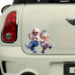 Autocollant Voiture Couple de Personnages Rigolos – Sticker Décoratif Amusant et Original