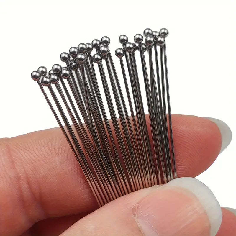 Tiges à tête boule en acier inoxydable – Fournitures DIY pour création de bijoux faits main