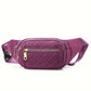 Sac banane bandoulière chic en tissu matelassé, coloris Violet