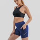 Shorty Gainant Femme Sport Taille Haute avec Poche – Legging Court Sculptant, Effet Ventre Plat et Maintien Optimal
