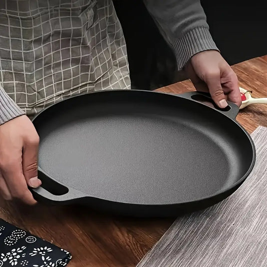 Poêle en fonte camping avec poignées – Plat de cuisson robuste pour barbecue, feu de camp et cuisine outdoor